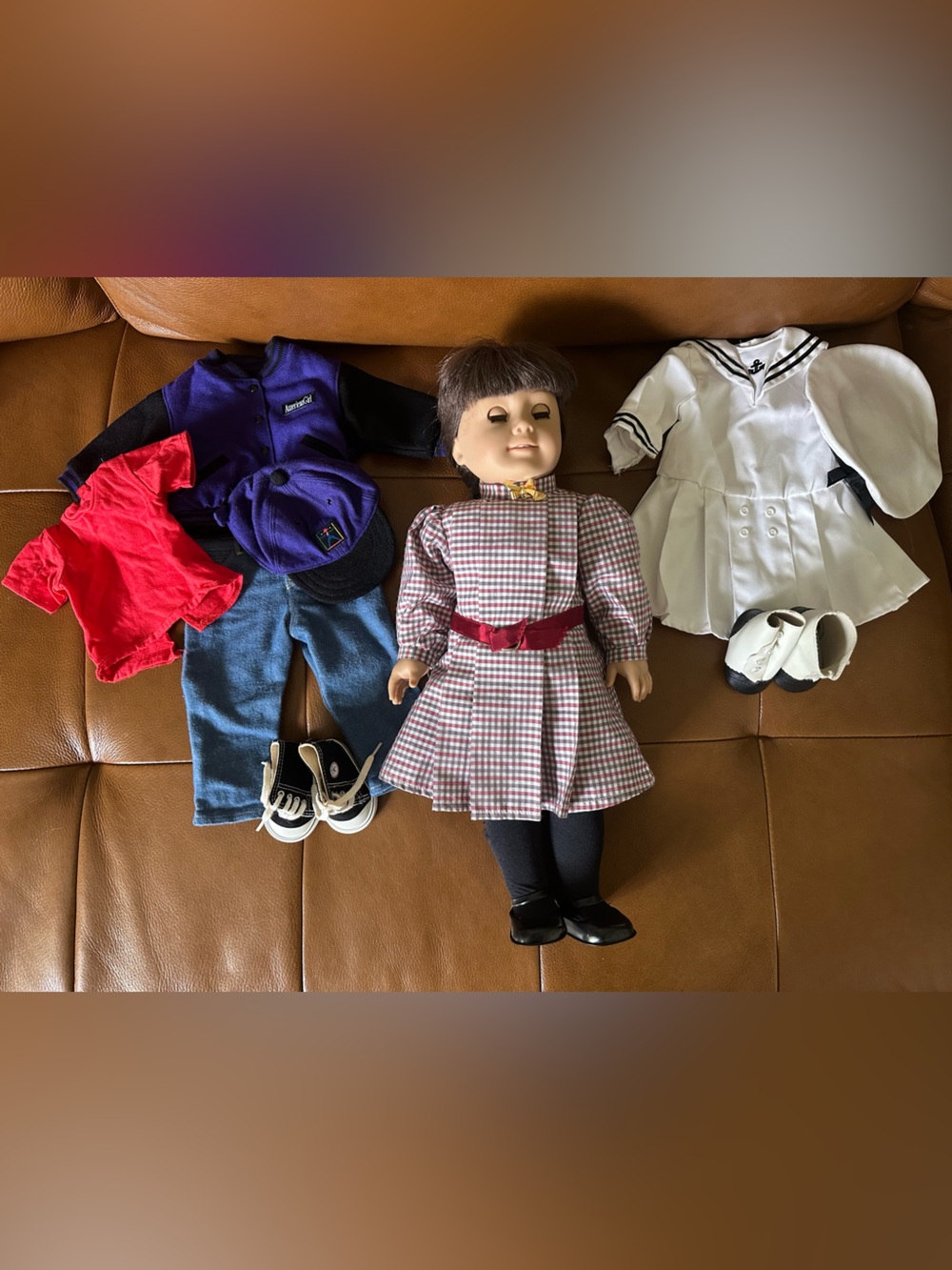 American Girl Samantha Doll with Original Red Gingham Dress, Two Extra Outfits